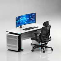Bureau électrique réglable en hauteur pour le télétravail, poste de travail ergonomique assis-debout avec cadre métallique moderne