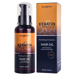 Huile capillaire à la kératine Augeas 100ml Nourrissante et réparatrice pour cheveux abîmés et secs - Product Image 3