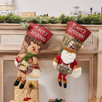 Grand chaussette de Noël géante tissée, douce et écologique, sac cadeau, décoration suspendue pour sapin de Noël, pochette à bonbons pour enfants, idéal pour les fêtes de fin d'année