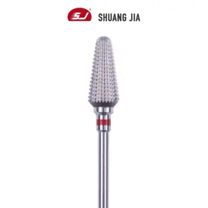 SHUANGJIA 6.8MM Professional Straight Cut Safety Manicure Tungsten Carbide Nail Drill Bits