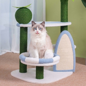 Commercio all'ingrosso della fabbrica albero di gatto spiaggia-a tema albero di cocco gatto condominio con Multi-livello posatoi e nido di gatto - Product Image 4