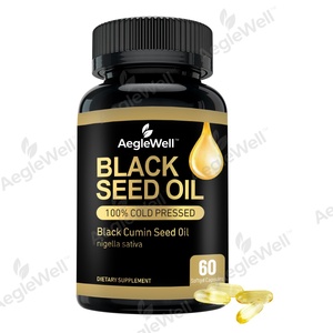 AegleWell, cápsula blanda de aceite de semilla negra de etiqueta privada, cápsulas prensadas en frío de aceite de semilla negra para el cuidado de la piel y el cabello - Product Image 1