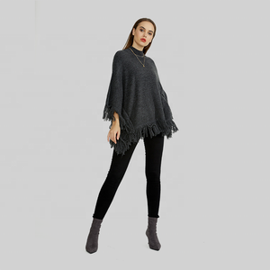 KD produttore di maglieria stile scialle moda personalizzato maglione <span class=keywords><strong>con</strong></span> girocollo e fondo sfrangiato a maniche lunghe maglioni da donna - Product Image 4