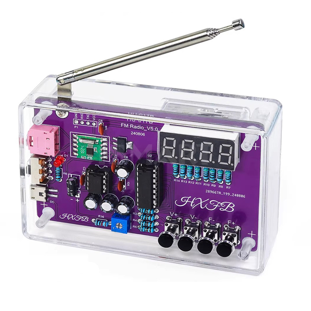 HU-017B RDA5807S Radio Kit FM DIY Electronic Parts Learning Set 87-108MHz Welding Practice Accessories