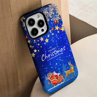 Coque de Téléphone antichoc en Matériau PC, Impression par Sublimation, Motif Père Noël 2D, Idéal Cadeau de Noël pour iPhone 16 E 8 Plus 17 AIR