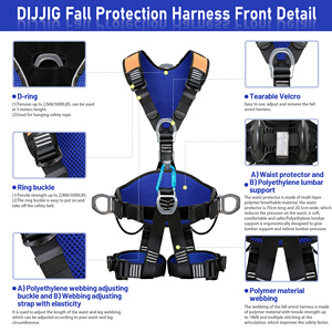 Queda Proteção De Segurança Com Cinto De Segurança Removível Full Body Harness Segurança - Product Image 4