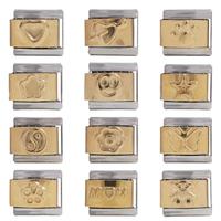 Bracelet à breloques italien DIY en acier inoxydable, maillons étoile et cœur, bracelet modulaire interchangeable, cadeau créatif pour femmes et filles