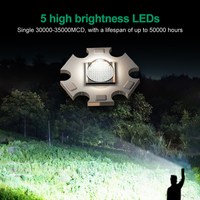 Lampe de poche solaire FM à manivelle énergie 5 diodes LED alarme sonore rechargeable Portable Camping dispositif léger d'urgence