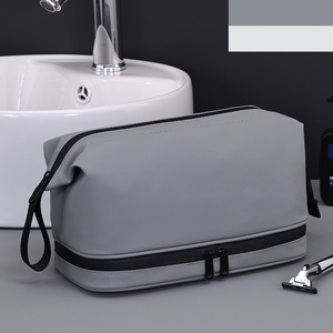 Wholesale Custom logo Dry Wet Separation Makeup Bag <strong>Large</strong> Capacity Travel Cosmetic Bag Portable Double-Layer Wash Bag for Men - Product Image 3