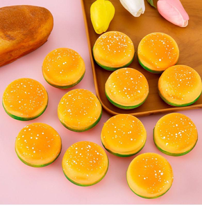 2025 Funny Cute Novelty Stress Relief Hamburger Squishy Food Simulation Burger <b>Squeeze</b> TPR Stress Toy Fidget <b>Ball</b> - Product Image 4