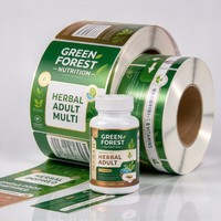 Étiquette personnalisée imperméable pour produits de santé, impression en rouleau, pour bouteilles de compléments alimentaires, autocollant d'emballage privé