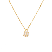 Luxe plaqué or S925 argent Sterling bijoux fins pavé cubique Zircon goutte d'eau pendentif collier pour les femmes