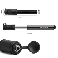RIDERACE Tragbare Mini-Fahrradpumpe für Schrader- und Presta-Ventile, MTB- und Rennrad-Reifenpumpe, Handluftpumpe mit Nadel und Schlauch für Radfahren