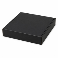 Boîte cadeau noire carrée à rabat peu profond, étanche, pliable, à cavité ouverte, pour la vente au détail, avec personnalisation et gaufrage