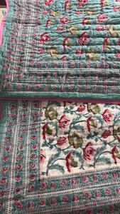 Último diseño Rajasthani bloque impreso hecho a mano de lujo cómodo Kantha edredón indio bohemio ropa de cama colcha de algodón Manta - Product Image 2