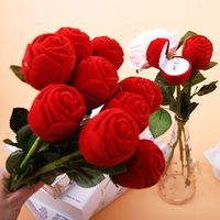 Kotak Mawar Bunga Buatan Bunga Murah untuk Rumah Hadiah Hari Valentine Bunga Laris Manis Kotak Perhiasan Mawar Merah Muda