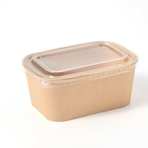 Disposable Eco-Friendly Microwave Safe Catering Paper <b>Bowl</b> <b>With</b> <b>Lid</b> for Camping - Product Image 4
