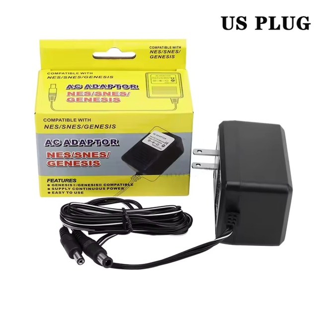 US Plug 3 in1 AC Power Supply Adapter Cable For NES Super Nintend SNES Sega Genesis II 100-245V Dropshipping Console accessories