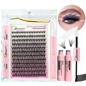 Wholesale Cluster Lashes Clear Band Lash Bond And Seal Mink Cluster Lash Kit Packaging Diy Eyelash Extensions