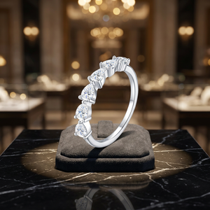 Luxury Moissanite Rhodium Plated Prong Setting 925 <b>Sterling</b> <b>Silver</b> High-end Stacking Eternity <b>Band</b> <b>Rings</b> for Women Fine Jewelry - Product Image 1