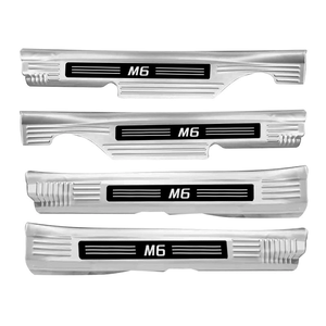 Noir/argent acier inoxydable voiture intérieur extérieur arrière garde porte <span class=keywords><strong>coffre</strong></span> <span class=keywords><strong>seuil</strong></span> pour BYD M6 2025 métal pare-chocs protecteur couverture bande - Product Image 5
