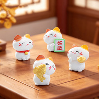Figurine de chat porte-bonheur miniature en plastique, décoration de gâteau, décoration de paysages pour pot de plantes de bureau, collection de boîtes mystères, cadeau