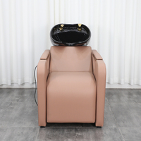 Fauteuil de lavage électrique haut de gamme pour salon de beauté, chaise de massage moderne pour le dos et le cuir chevelu avec ventilation et chauffage