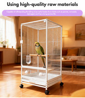 Cage d'élevage d'oiseaux multifonctionnelle moderne et classique avec cage de vol et de rétrocérence extensible en verre massif pour perruches, canaris et agapornis