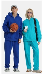 Felpa con Cappuccio e Mezza Zip per Uomo e <span class=keywords><strong>Donna</strong></span>, Alta Qualità, Trendy, Logo Personalizzato, Stampa ODM, Poliestere/Cotone, Vestibilità Ampia, Raglan - Product Image 5