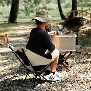 Chaise de plage pliante portable en fer robuste, respirante, avec pieds larges et anti-affaissement, pour l'extérieur - Product Image 3