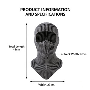 Balaclava tricotée rayée intégrale Wins Flying 1-one Hole, masque de ski d'hiver, bonnets tricotés personnalisés pour adultes, vente en gros à prix abordable - Product Image 2