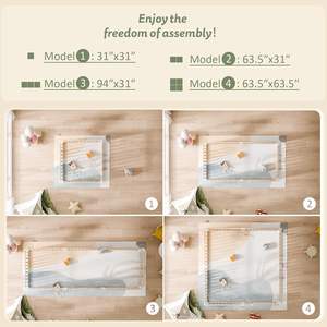 Playpen regolabile in legno per neonati e bambini piccoli al coperto centro di attività per bambini con cancello di chiusura per giocare cortile grande box - Product Image 4