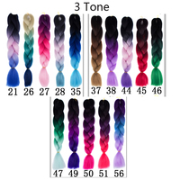 Extensions de tresses de cheveux synthétiques de haute qualité de 60 cm, Jumbo Ombre, pour tresses au crochet, pour cheveux africains