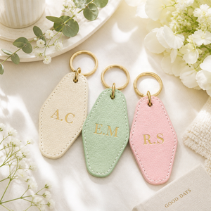 Custom Luxury Car Accessories Keyrings Initial <strong>Monogram</strong> PU Leather Motel Keychains Promotional <strong>Gifts</strong> Fashionable Hotel Keychain - Product Image 4