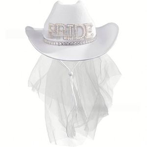 Sombreros de Vaquero para Parejas, Accesorios para Bodas con Temática Country, Sombreros de Novia Blancos - Product Image 2