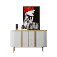 Buffet léger de luxe et rétro en or pour buffet, console de luxe moderne pour meubles de salle à manger