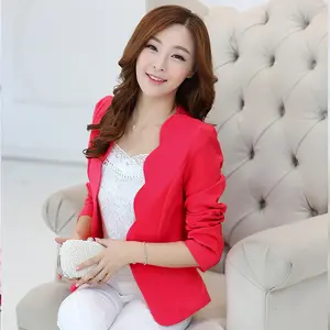 S-5XL Spring Womens Small Suit Korean Jacket Ladies Elegant OL Style Office Single Button Coat Long Sleeve Crop Tops