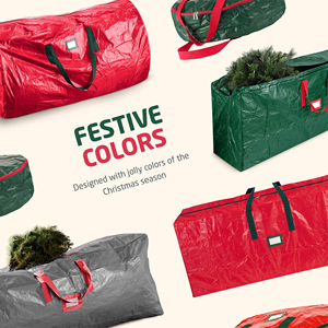 Portable Zipper Oxford PE Woven Green <b>Storage</b> <b>Bag</b> Durable Handles Recyclable <b>Christmas</b> <b>Tree</b> <b>Bag</b> <b>for</b> 7.5-9ft Logo Letter Pattern - Product Image 4