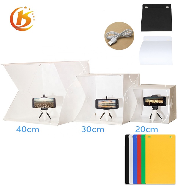 40cm Foldable USB LED Lightbox Photography Studio Portable Mini Photo Studio With 6 Colors Backgrounds