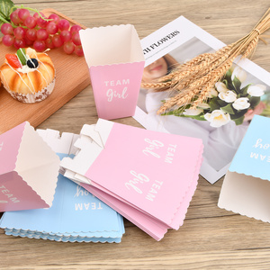 Seau à popcorn en papier pliable personnalisé pour fête d'anniversaire, noir et blanc, pour soirée cinéma, mini boîtes à popcorn en gros - Product Image 2