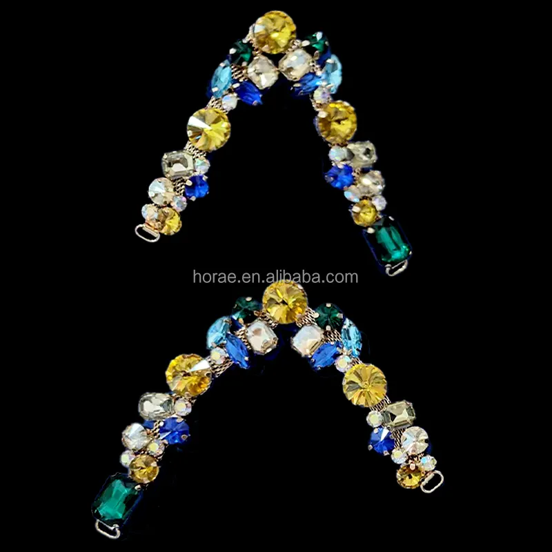 F148 Gold Chain Bikini Connectors with Rhinestones Converter Rings for Bikini Chain Connectors