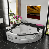 Mini-baignoire d'hôtel avec jets LED et massage, baignoire pour 2 personnes, bain à remous, spa, accessoires en acrylique