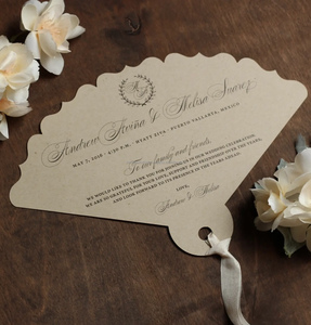 Tùy Chỉnh Cổ Điển Phong Cách Chết Cắt Fan Shape Lời Mời Đám Cưới Thiết Lập Với Rsvp & Thẻ Menu Cá Nhân Đám Cưới Văn Phòng Phẩm Trang Trí - Product Image 4