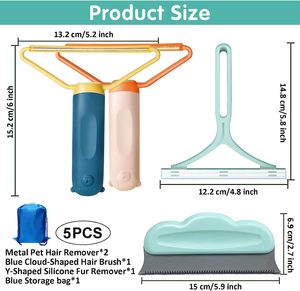 Lot de 4 outils réutilisables pour enlever les poils d'animaux, outil pour enlever les poils de chat et de chien pour canapé - Product Image 2