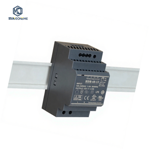 Alimentation industrielle sur rail DIN HDR-60-12 100 % neuve, 12 V 5 A 60 W, entrée AC 90-264 V, convertisseur de puissance DC à 88 % d'efficacité, simple IP20 - Product Image 1