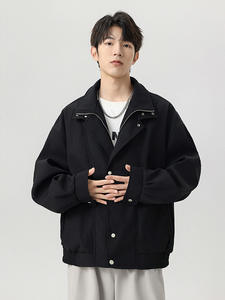 Chaqueta Americana Moderna Vintage Unisex, Corte Holgado, Resistente al Viento, Estilo Casual Refinado, Cierre de Cremallera, para Invierno - Product Image 4