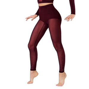 लघु महिला सेक्सी पारदर्शी लंबी पैंट के साथ मिडी मेष एथलेटिक टाइट्स आधुनिक गीतात्मक चरण डैनवेयर - Product Image 3