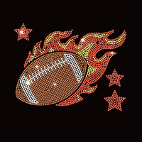 Transfert de strass personnalisé pour football américain, motif thermocollant pour T-shirts