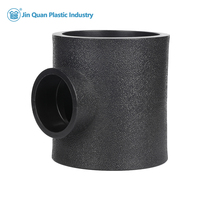 Raccord de tuyau en T égal/réducteur en PE100 de 63 mm à 400 mm, fusion par bout, HDPE, SDR11 PN16 ISO4427, surface lisse, 1 pièce