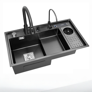 Évier de cuisine sous plan en acier inoxydable 304, cuve unique, pour usage domestique, <span class=keywords><strong>avec</strong></span> bac <span class=keywords><strong>intégré</strong></span> pour le lavage de la vaisselle et des légumes - Product Image 1